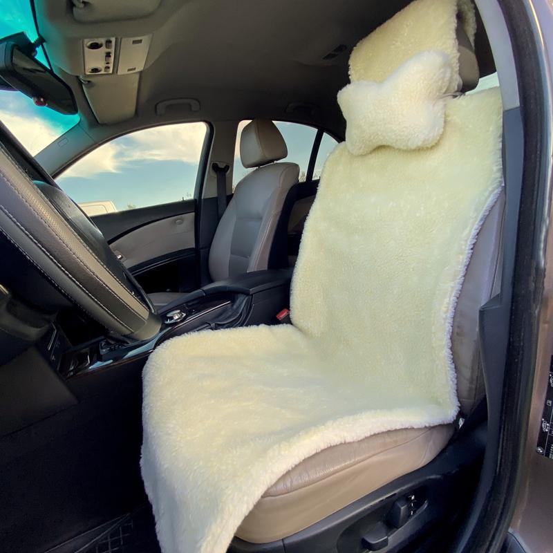 Накидка на сиденье автомобиля из овчины Sheepskin эко-шерсть 1 шт. 50 см Лимонный (275) - фото 3 Накидка на сиденье автомобиля из овчины Sheepskin эко-шерсть 1 шт. 50 см Лимонный (275) - фото 3