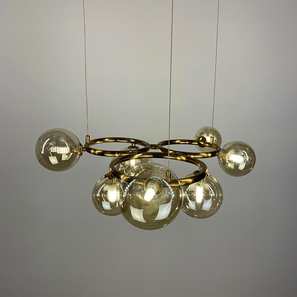 Люстра Gorizia на 7 бурштинових плафонів Латунь (sg 44/7 gd/am) - фото 4 Люстра Gorizia на 7 бурштинових плафонів Латунь (sg 44/7 gd/am) - фото 4