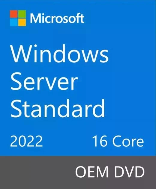 Програмне забезпечення Windows Server Standard 2022 64Bit 16 Core OEM DVD версія для збирачів ПК (P73-08328)