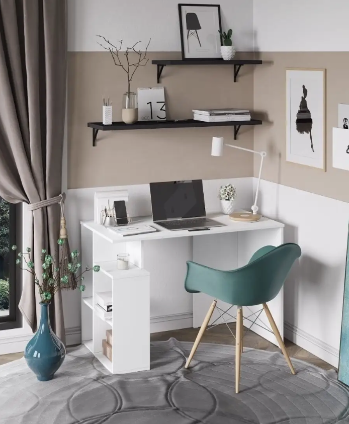 Стіл комп'ютерний Klick-System 2в1 стіл-стелаж СЛ-80 Білий (СЛ-80-Бл)