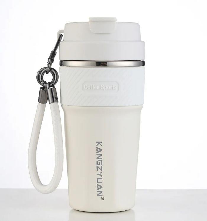 Термокружка для кофе из нержавеющей стали KANGZYUAN 500 мл Белый (2457901647)