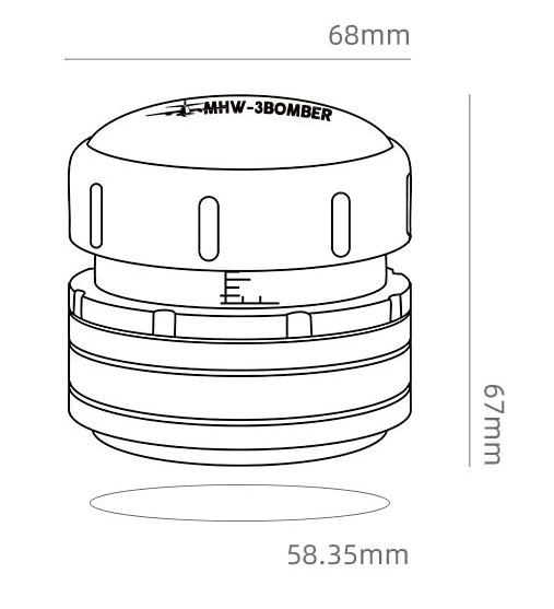 Пуш темпер постійного тиску рифлений MHW-3BOMBER Memory Slow Rebound 58,35 мм Black (T5852T) - фото 5 Пуш темпер постійного тиску рифлений MHW-3BOMBER Memory Slow Rebound 58,35 мм Black (T5852T) - фото 5