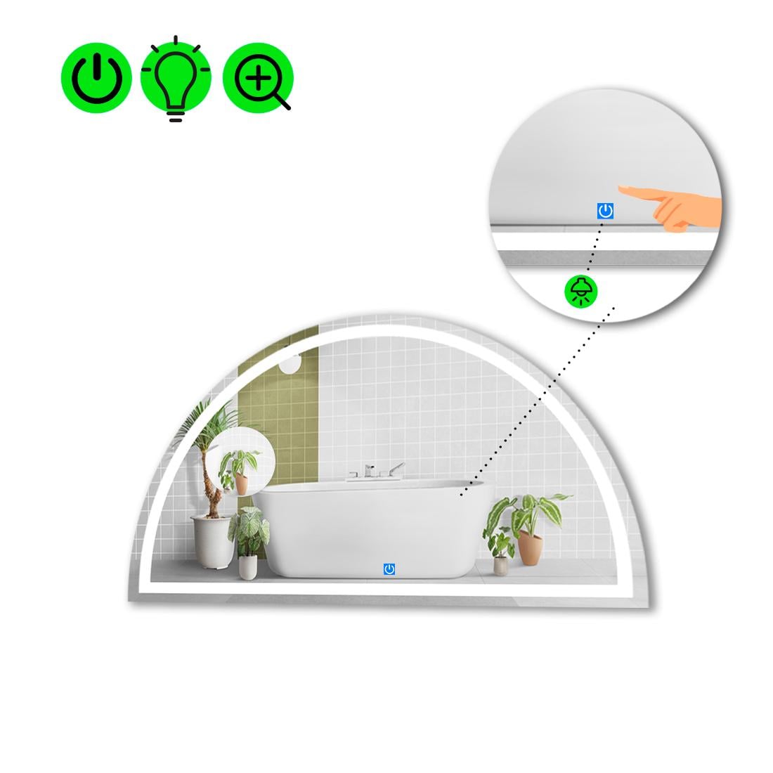 Зеркало с LED подсветкой Cerhio 1 90x45 см (8738290)