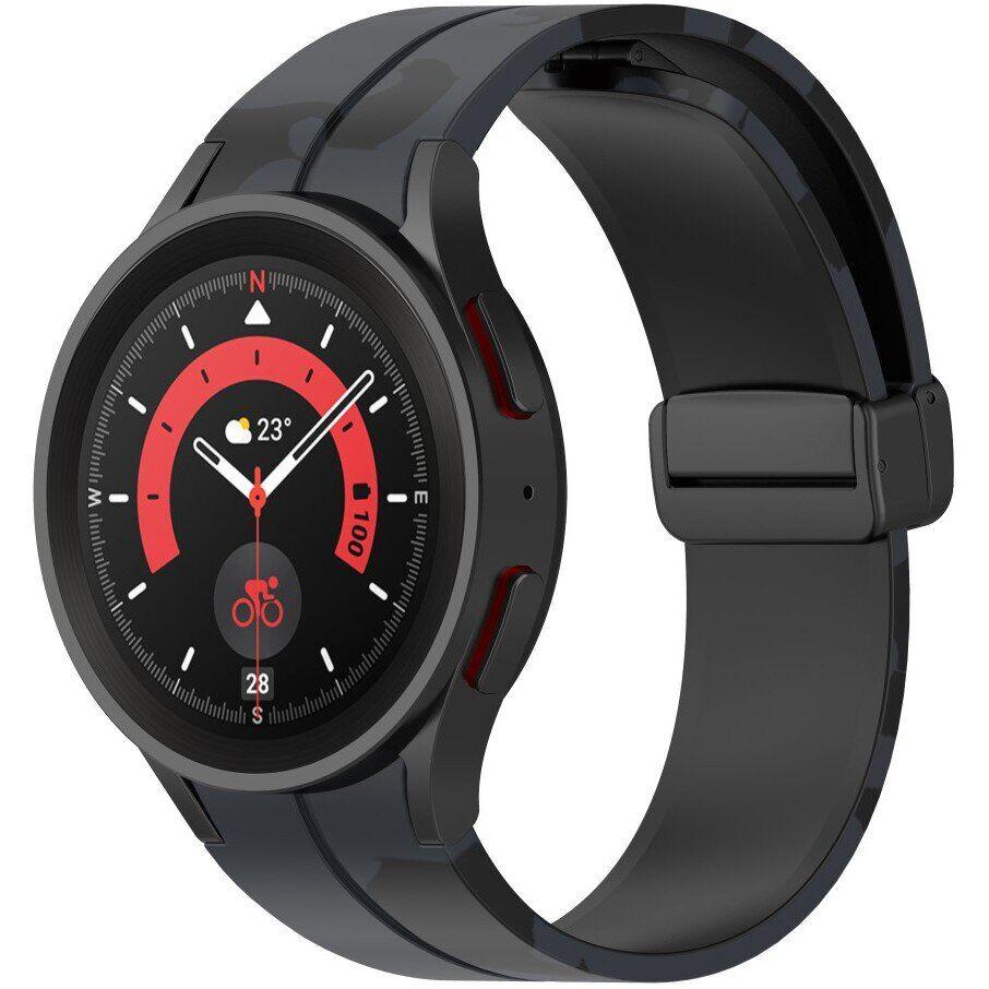 Ремешок силиконовый Watchbands Cls-color для Samsung Galaxy Watch 4 44 мм Черно-серый (EP01-6WB67340880)