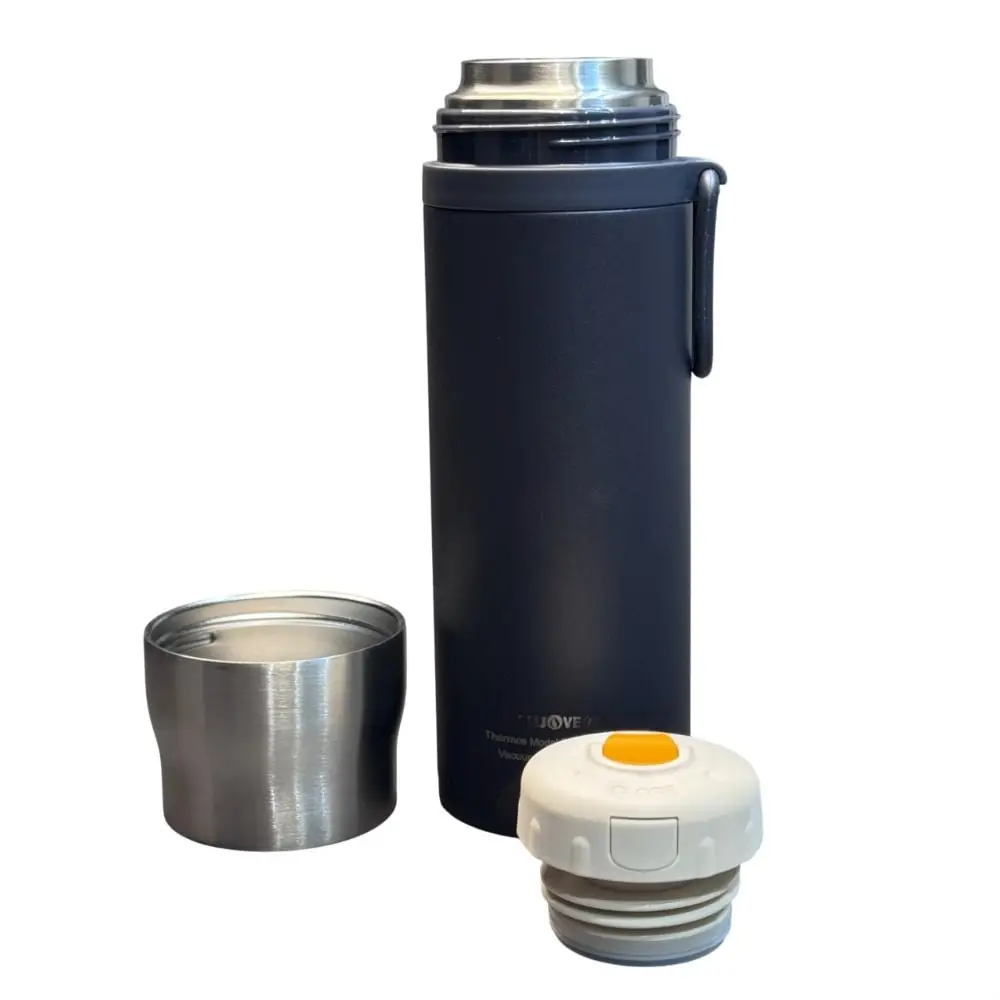 Термос для чая дорожный Kamjove T-8F с кнопкой с фильтром 500 мл Dark Grey/Blue (1118)