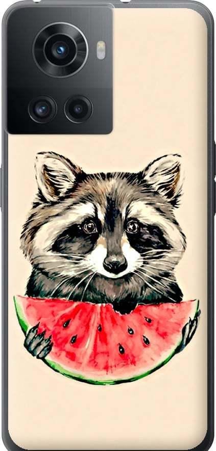 Чехол на OnePlus Ace Енотик с арбузом (4605u-2953-42517)