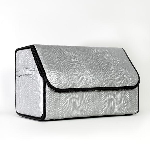 Сумка-органайзер в багажник CarsBAG 30x65x30 см Екошкіра під срібну змію (acb-1037-30х65х30-10)
