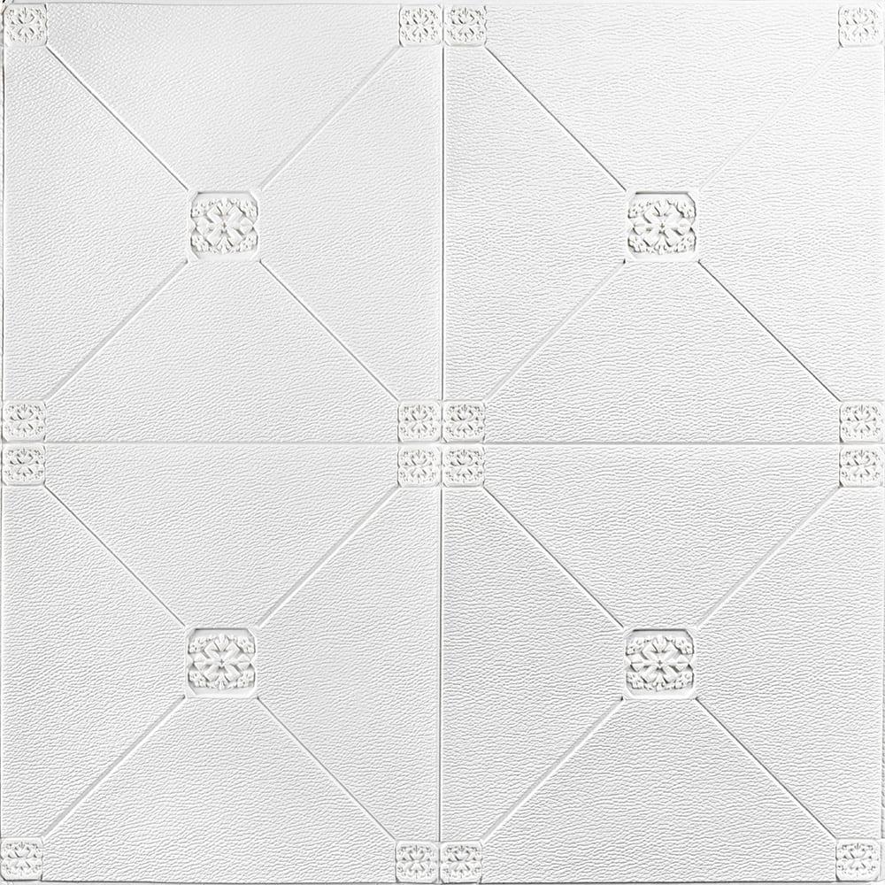 3D-панель самоклеюча Sticker Wall Ромби/Орнамент 700х700х5 мм Білий (Панель-164)