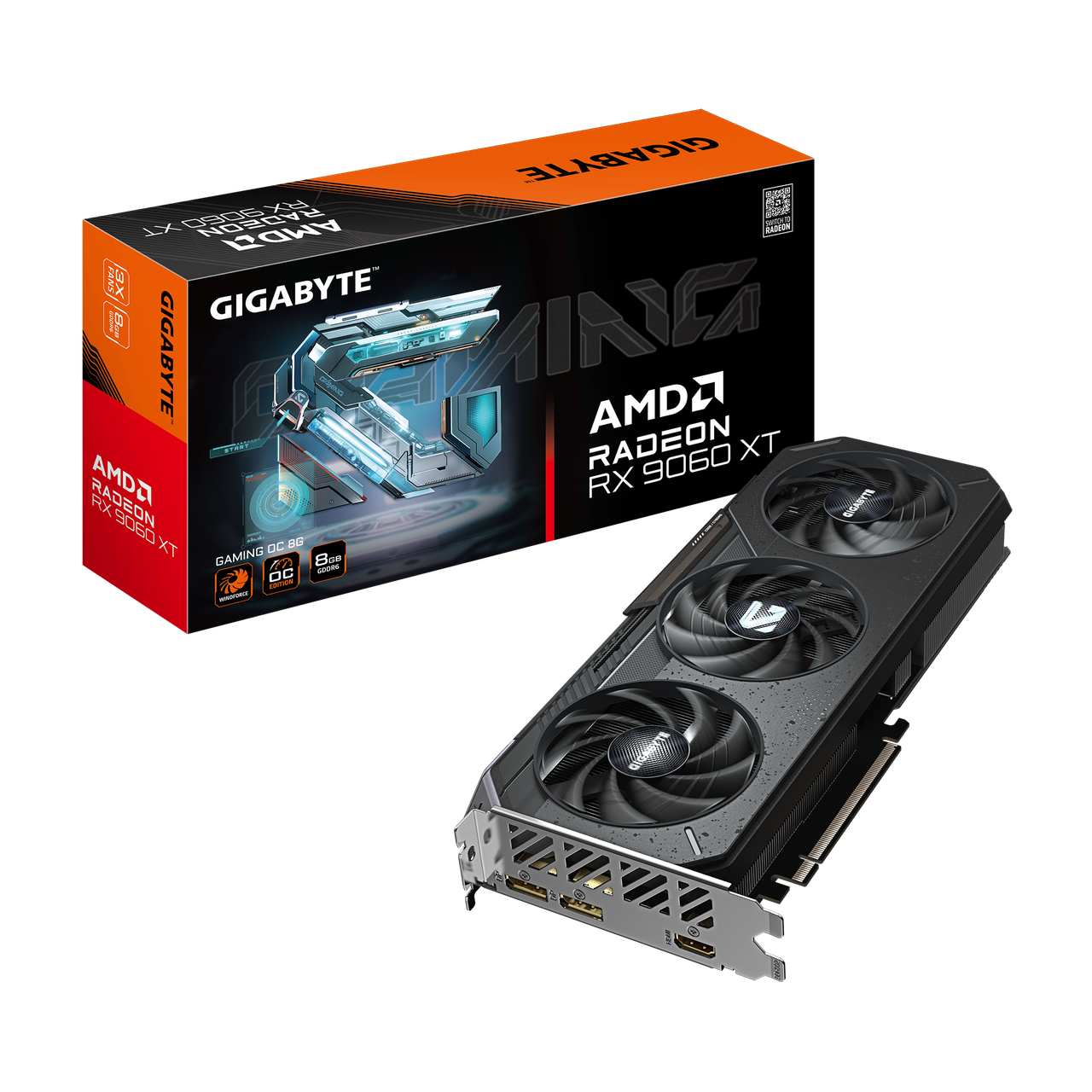 Видеокарта AMD Radeon RX 9060 XT 8GB GDDR6 Gaming OC Gigabyte (GV-R9060XTGAMING OC-8GD)