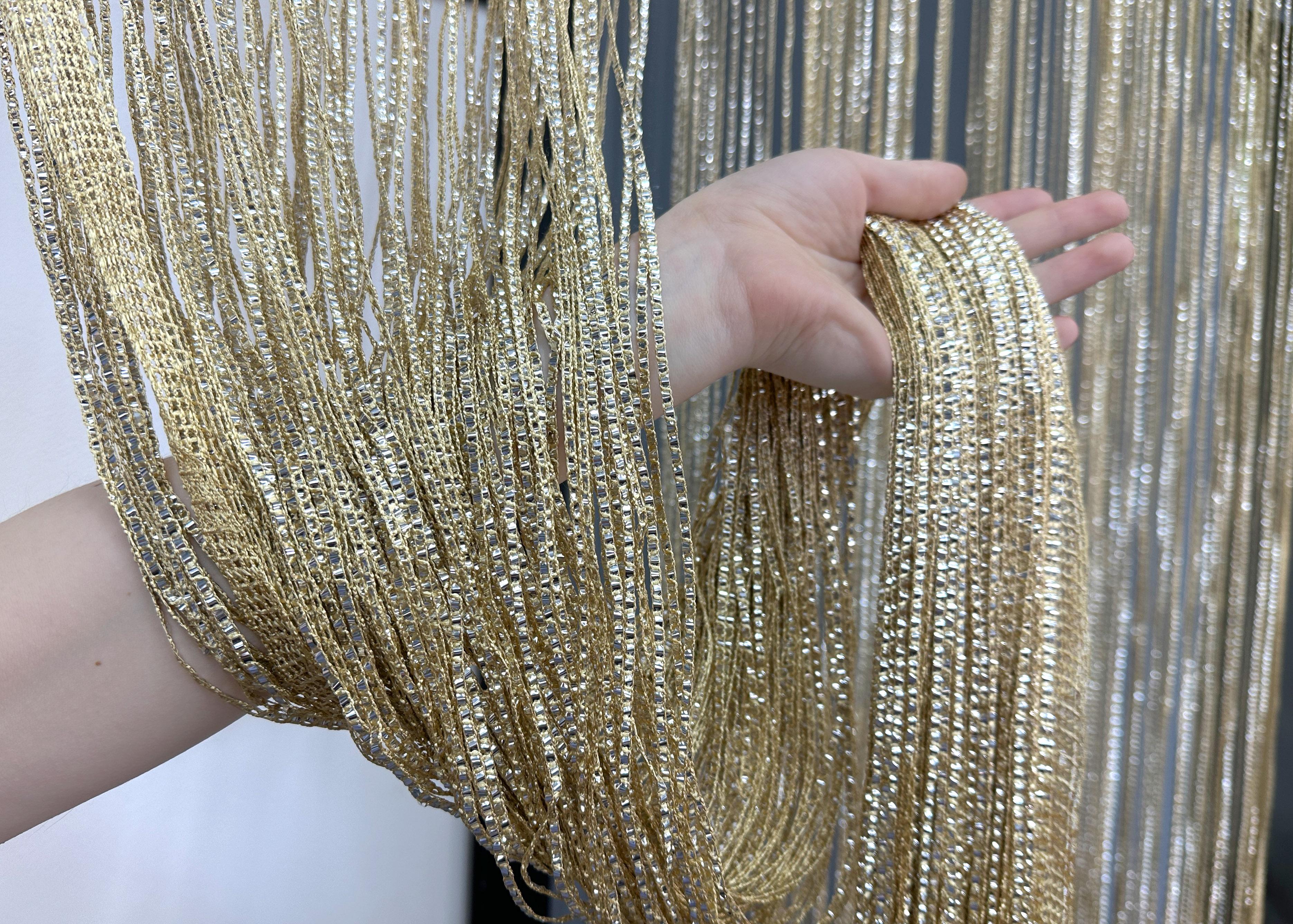 Шторы-нити Rovi Premium с люрексом 300х300 см Золотистый (61-113) - фото 5 Шторы-нити Rovi Premium с люрексом 300х300 см Золотистый (61-113) - фото 5