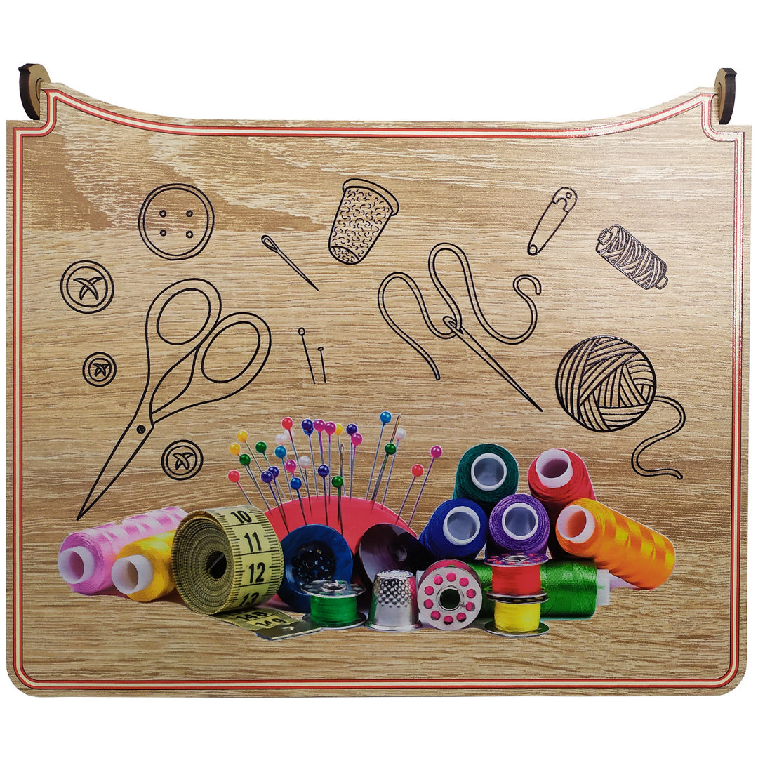 Органайзер деревянный Швейные принадлежности с принтом 22х18х7 см (31998550) - фото 2