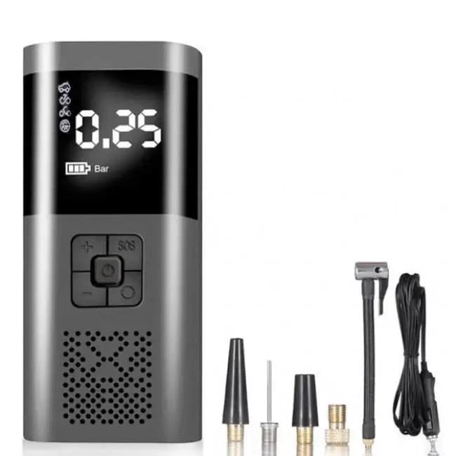 Компрессор цифровой аккумуляторный Wireless Air Pump 9038 12 В/120 Вт Black (609289) - фото 2 Компрессор цифровой аккумуляторный Wireless Air Pump 9038 12 В/120 Вт Black (609289) - фото 2