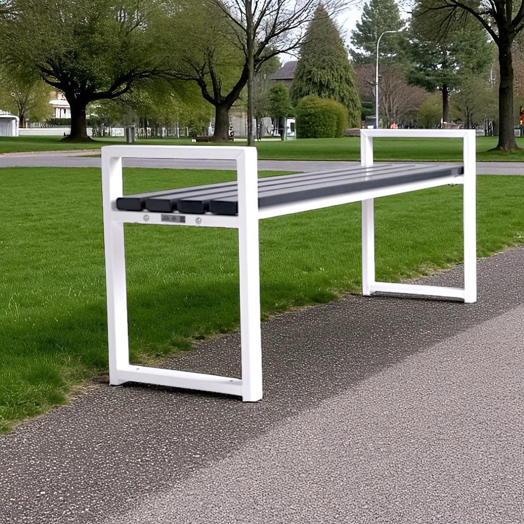 Лавка з ПВХ профілю ТОБІ ШО модерн без спинки 1514х598х415 мм Графітово-Білий - фото 3