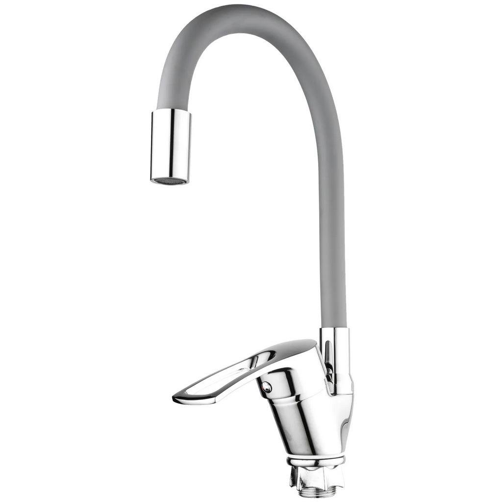 Змішувач для кухні MIXXUS Fany MI6288 з гнучким виливом Сірий (162950)