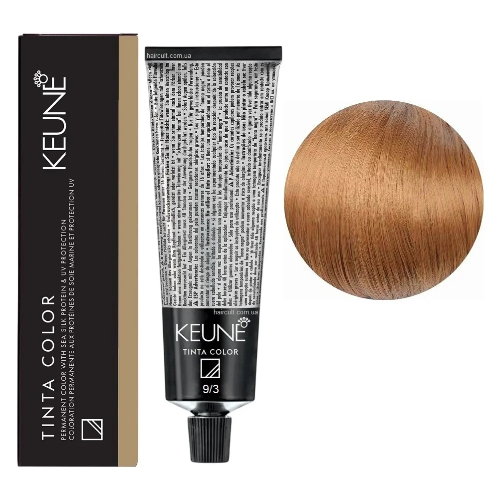 Краска для волос стойкая Keune Tinta Color 9.3 Very Light Golden Blonde 60 мл
