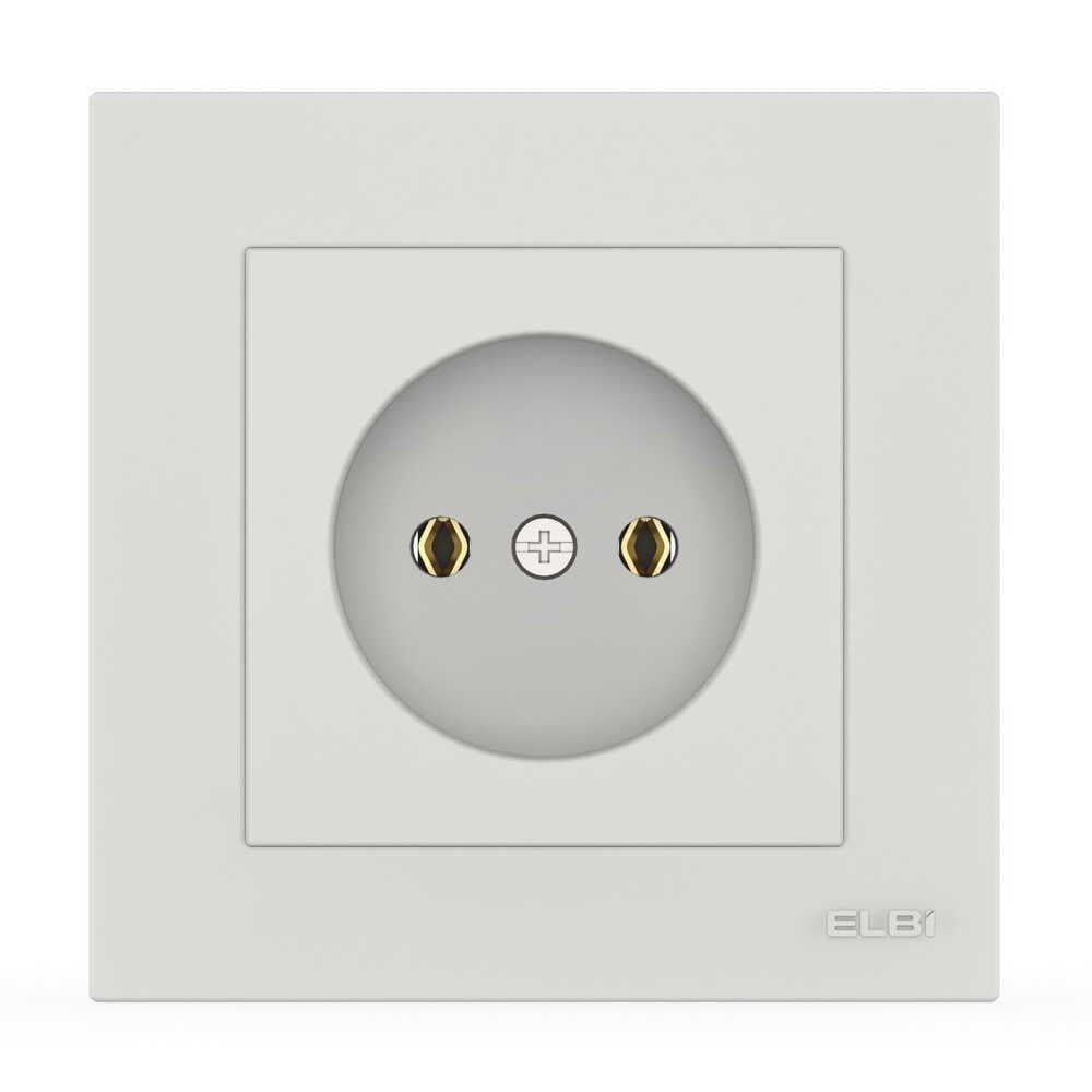 Розетка одинарная без заземления ELBI VEGA Белый матовый (00000024627)