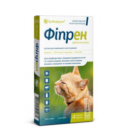 Інсектоакарицидні краплі для котів Фіпрен 0,5 мл (001646)