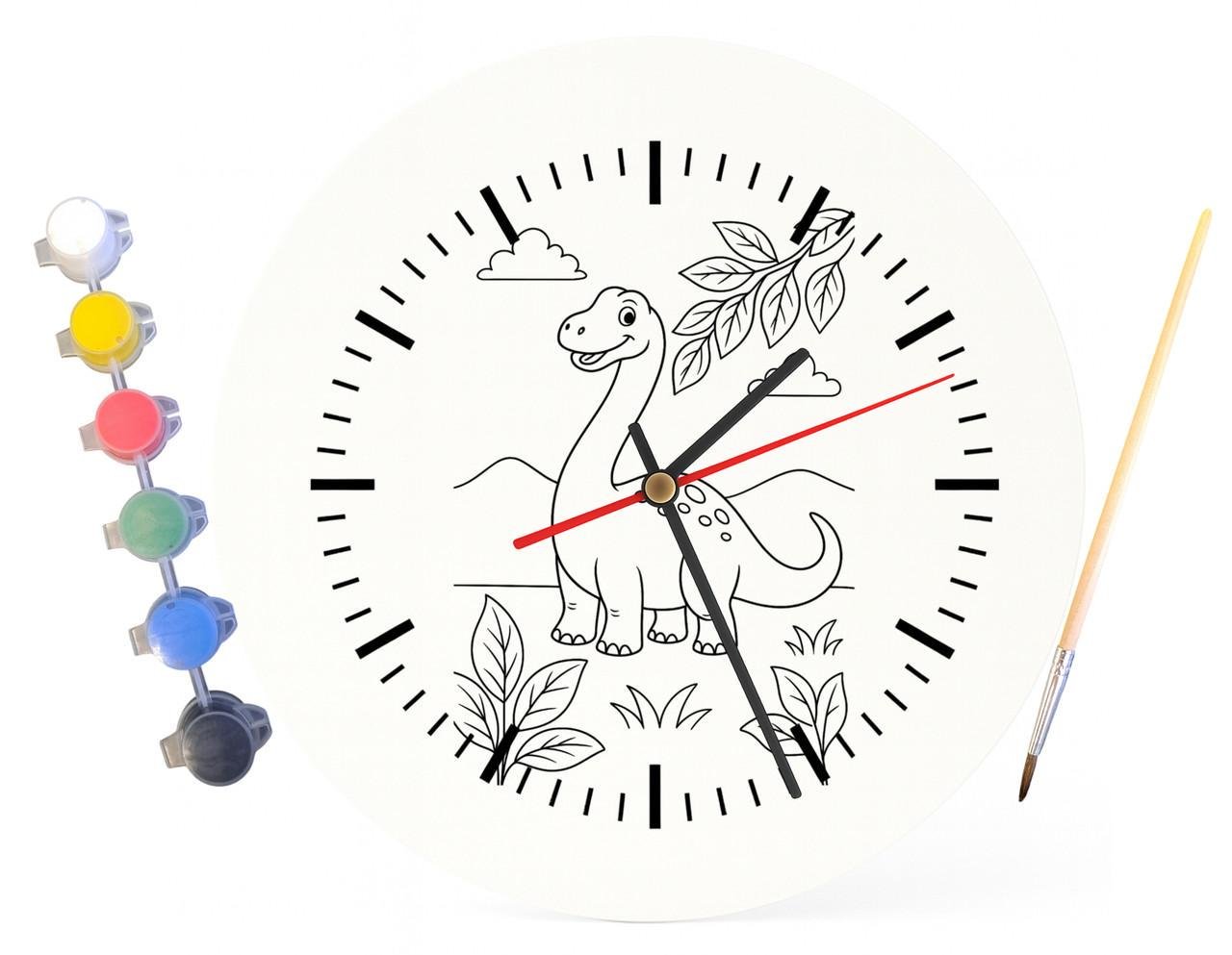 Детский набор для творчества часы раскраска Динозавр Диплодок 30 см (Г0053) - фото 4 Детский набор для творчества часы раскраска Динозавр Диплодок 30 см (Г0053) - фото 4