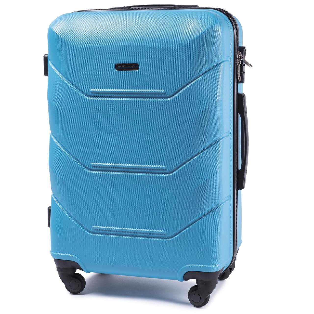 Чемодан средний Wings 147 М 23" на 4 колесах АБС-пластик 63х42х25 см 56 л Голубой