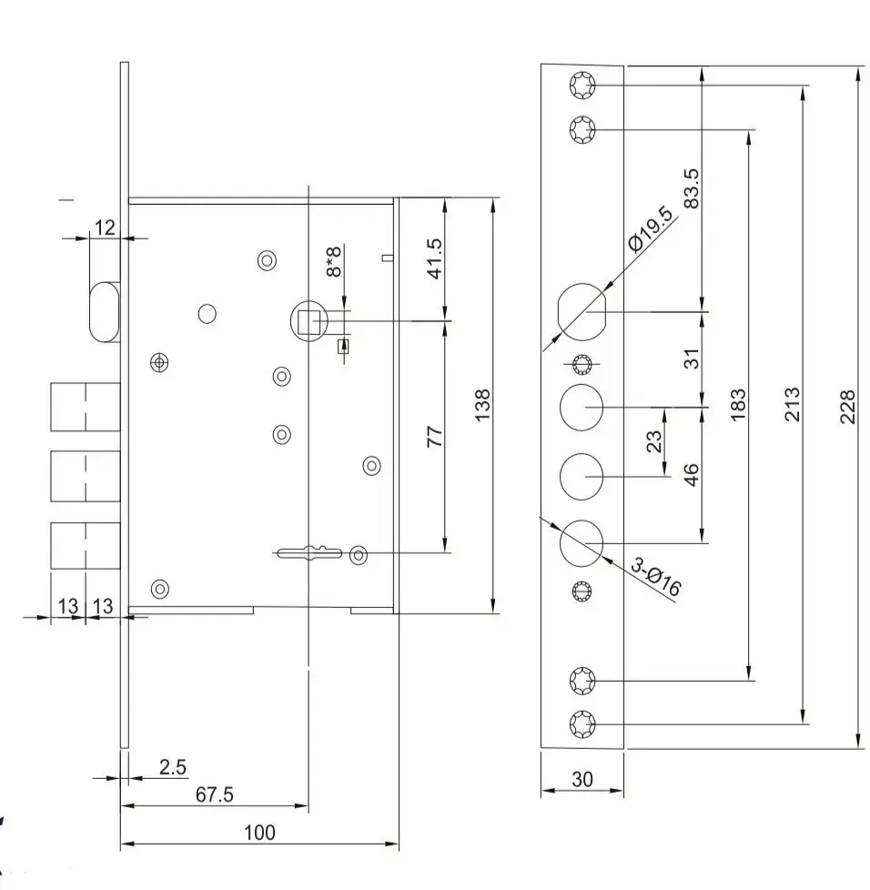 Замок врезной сувальдный GOR 10.11-CR (081424E) - фото 2 Замок врезной сувальдный GOR 10.11-CR (081424E) - фото 2