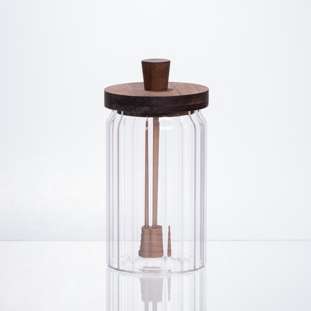 Медовниця скляна з кришкою і ложкою 850 мл (64486-6)