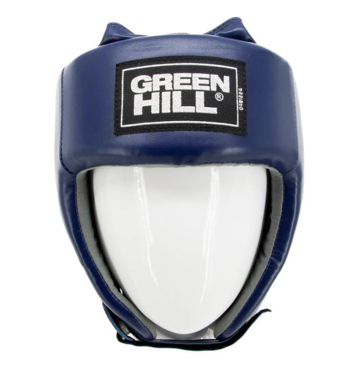 Боксерский шлем Green Hill TRAINING искусственная кожа XL Синий (8585053829875)