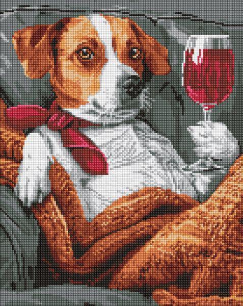 Алмазная мозаика Ideyka Пушистый дегустатор 40x50 см (Id-AMO8034)