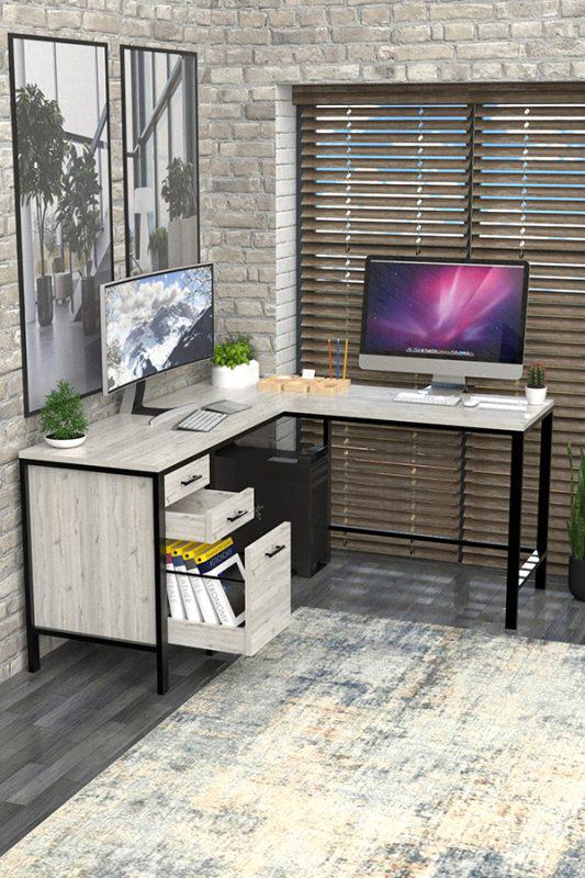 Компьютерный/письменный стол EcoLoft DSP-1116 Лофт с ящиками Дуб Кортона (22982189)