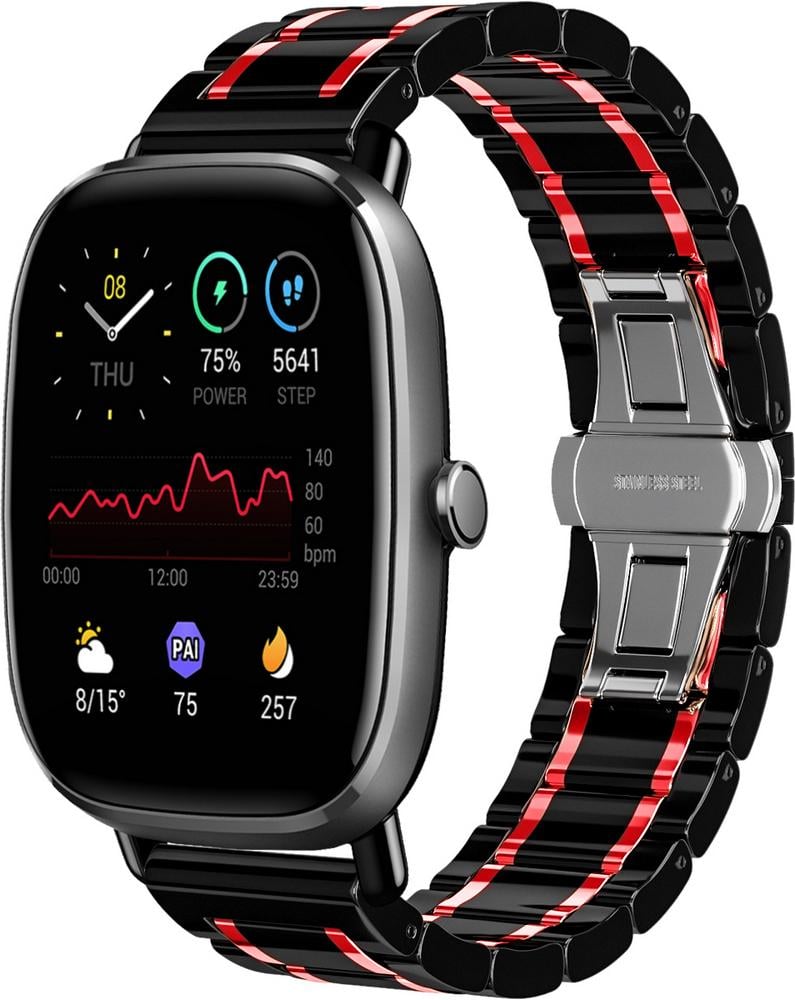 Ремешок керамический Ceramo для Amazfit GTS 2 mini Black/Red (28739-44) Ремешок керамический Ceramo для Amazfit GTS 2 mini Black/Red (28739-44)