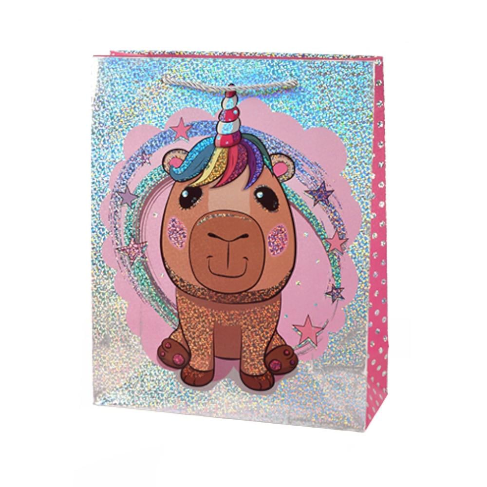 Подарочный пакет Capybara R34623-M 26х32х10 см Розовый