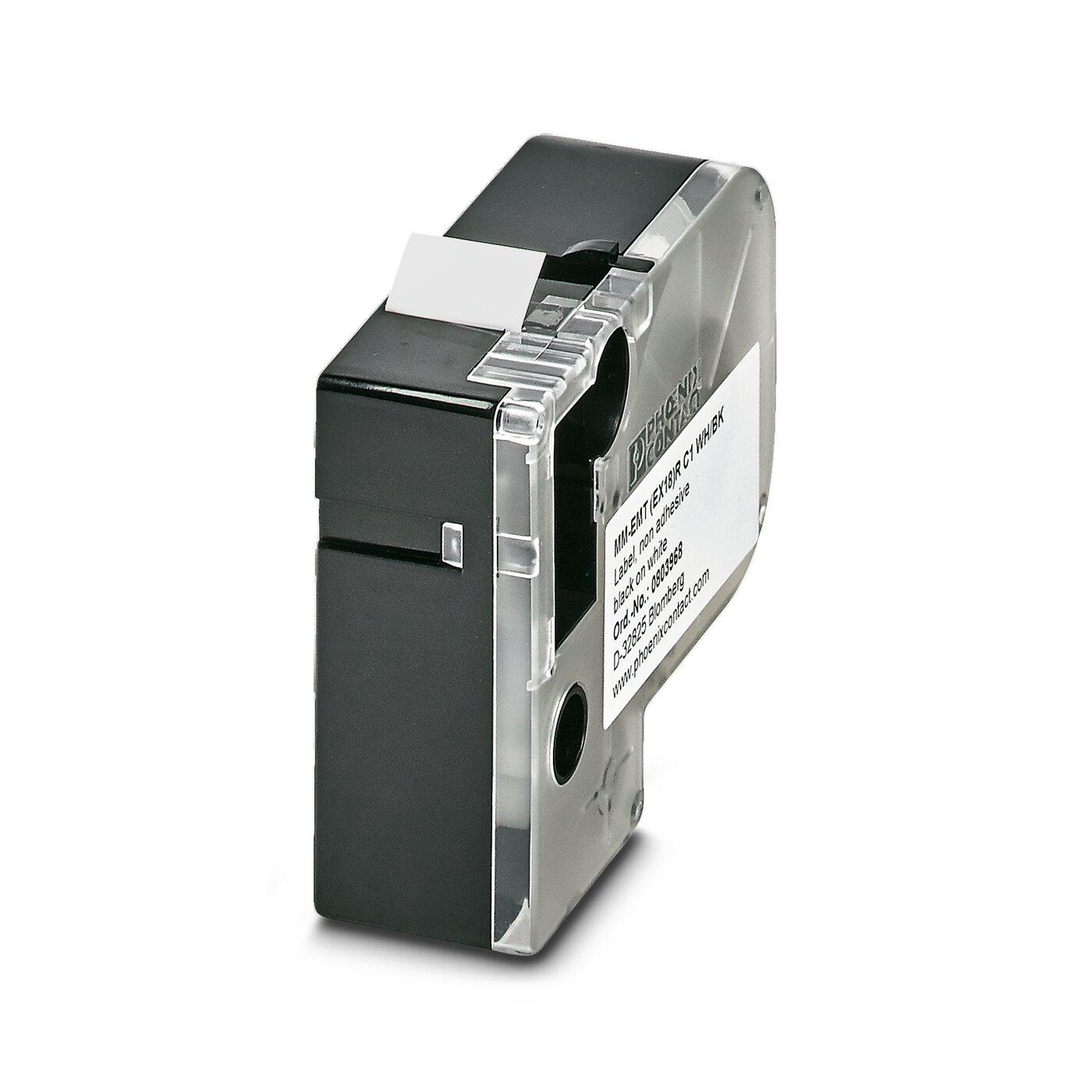 Картридж з етикетками Phoenix Contact MM-EMT EX18 R C1 WH/BK для принтера 18 мм Білий (0803968)