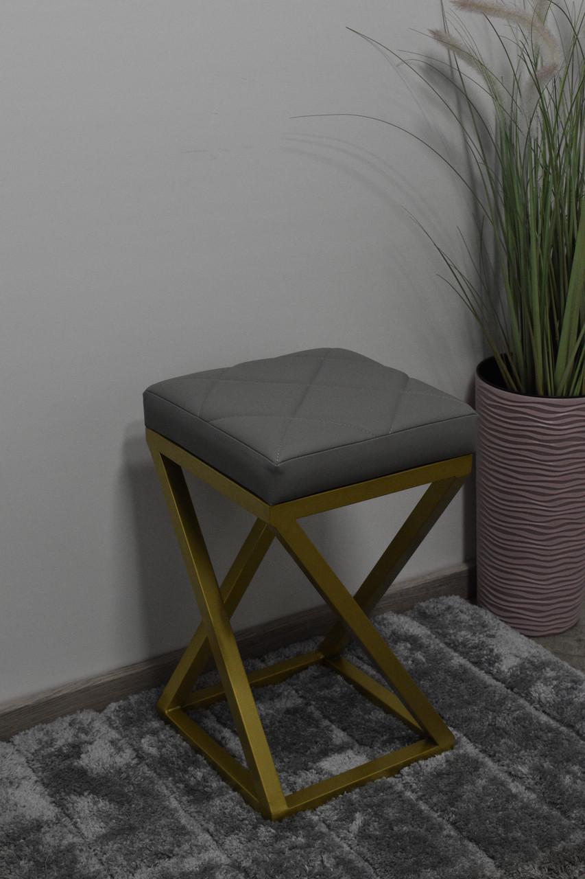 Табурет кухонний Каламіт-Z Лофт з м'яким сидінням 30х30х45 см Сірий (29519069)
