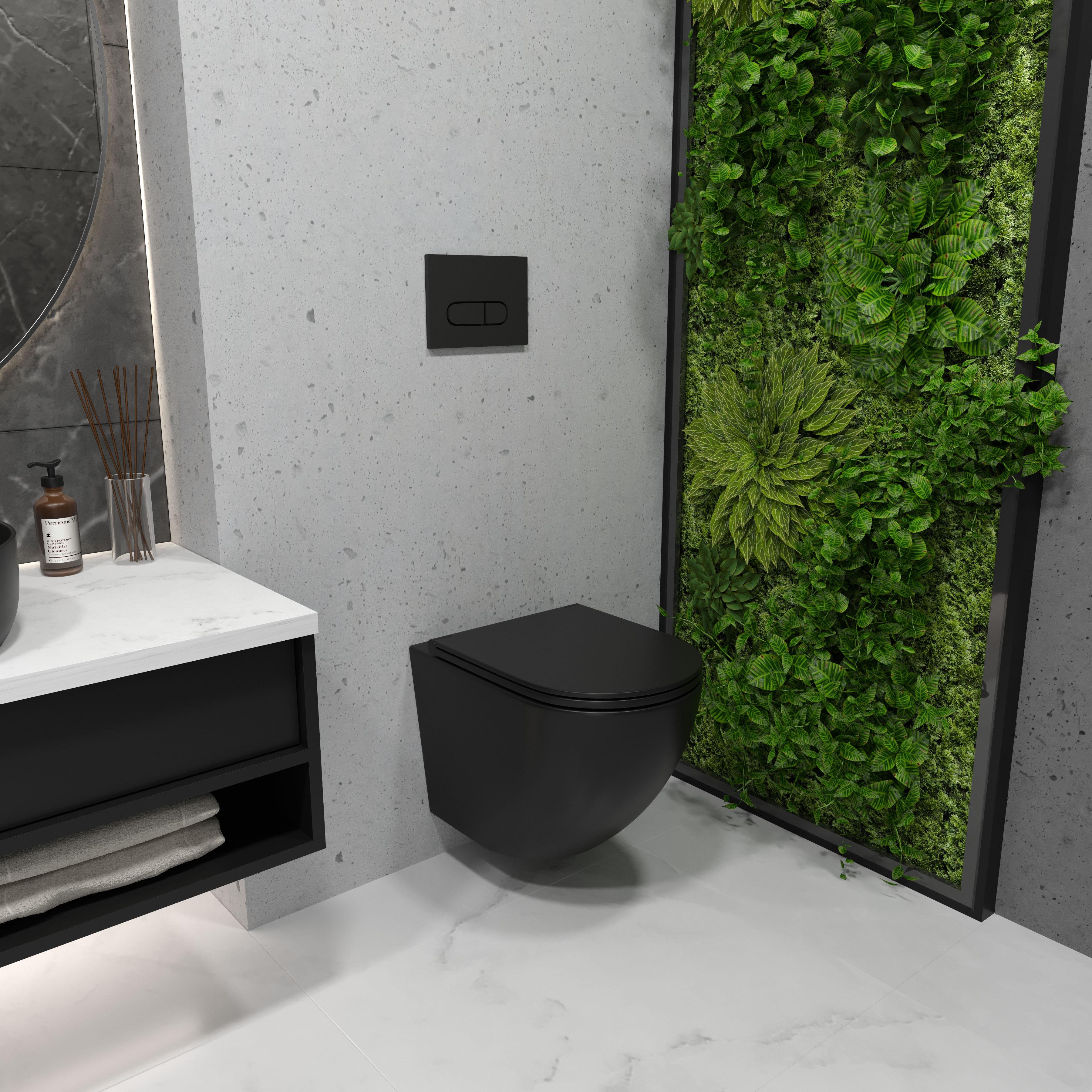 Унитаз подвесной Koller Pool Round RN-0520-RQ-MB безобедочный с сиденьем с микролифтом (196672) - фото 2