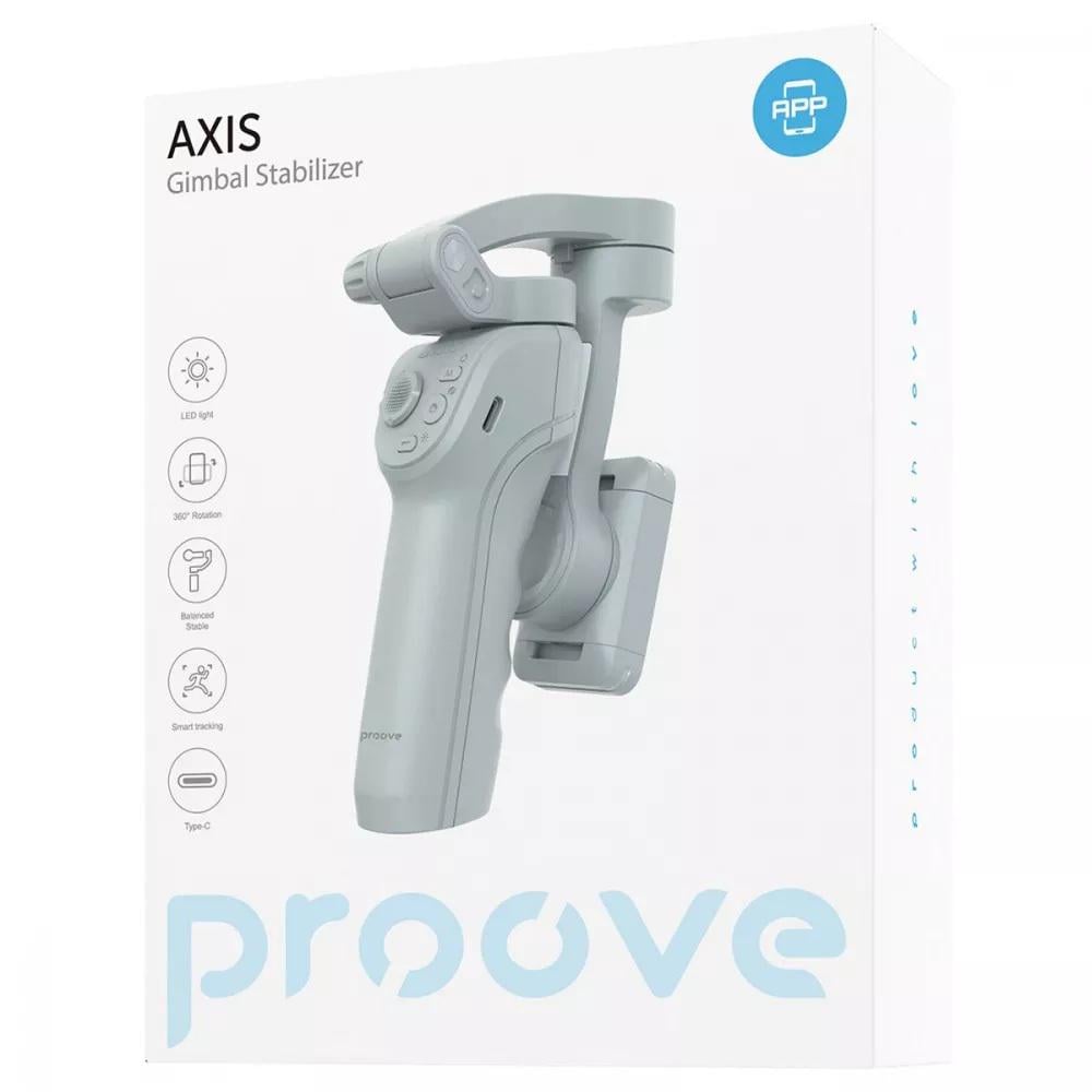 Стабілізатор Proove Axis Gimbal з LED-підсвічуванням автотрекінгом та триногою Сірий (621206) - фото 6