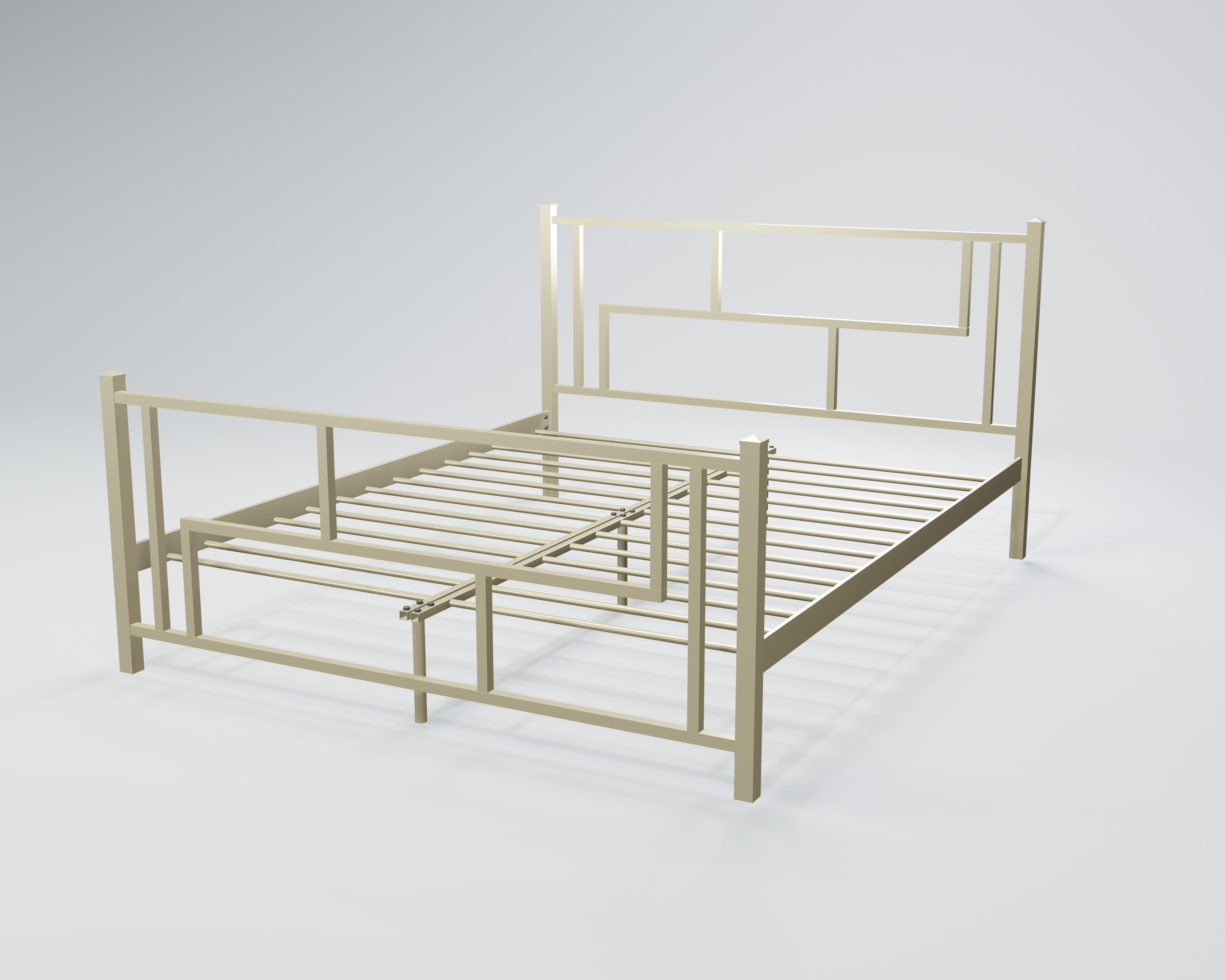 Кровать металлическая Амис 120x200 см Бежевый