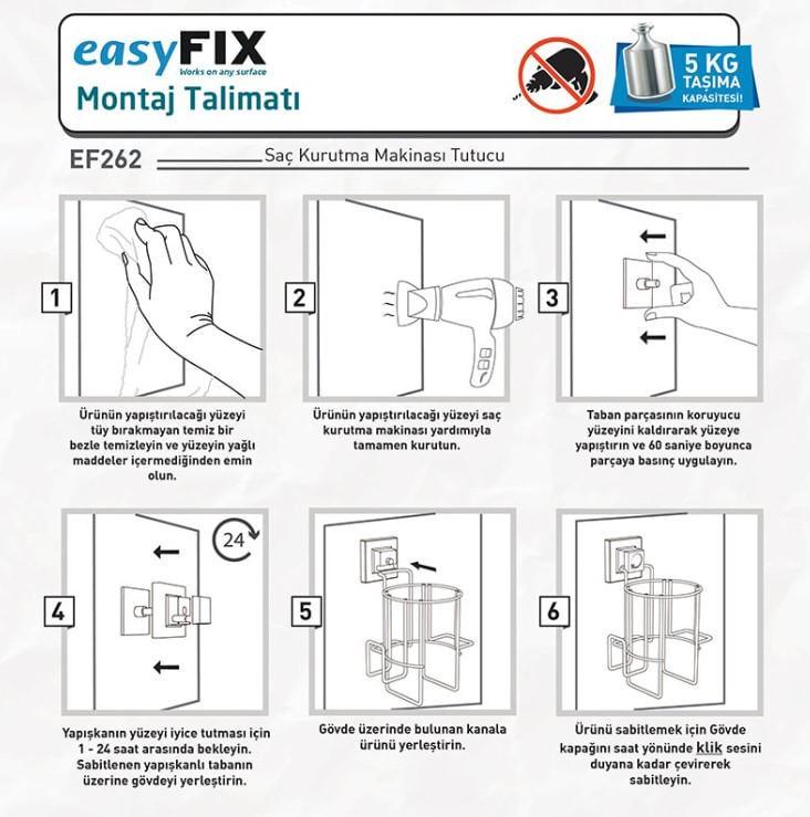 Тримач для фена TEKNO-TEL EF262-К Хром (36795) - фото 6