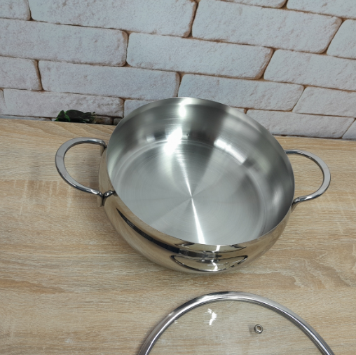 Каструля-сотейник OMS 2031-L-3.2 з нержавіючої сталі з кришкою для газу та індукції 3,2 л - фото 4