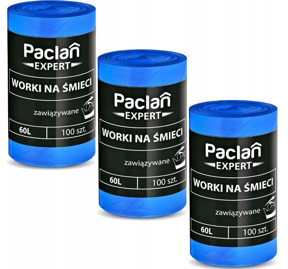 Пакети для сміття універсальні Paclan Expert 60 л 3 шт.