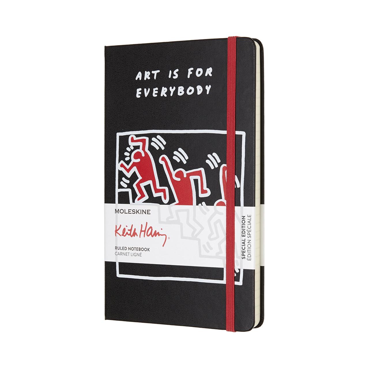 Блокнот Moleskine Limited Keith Haring средний 240 страниц черный в линейку 13х21 см (8055002854825)