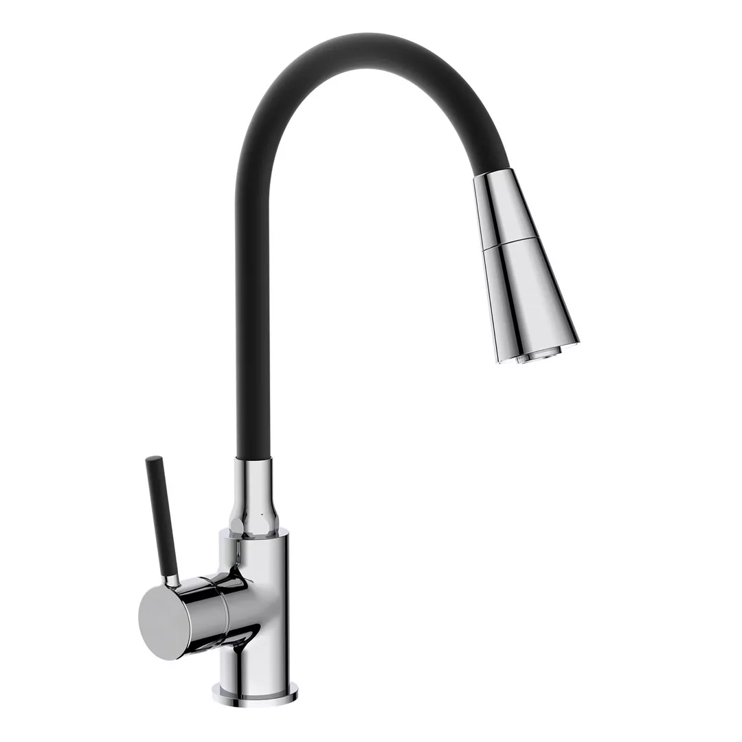 Змішувач для кухні Frap F4044 одноважільний 2 режими з гнучким виливом Чорний/Хром (SQ-1042927) Змішувач для кухні Frap F4044 одноважільний 2 режими з гнучким виливом Чорний/Хром (SQ-1042927)
