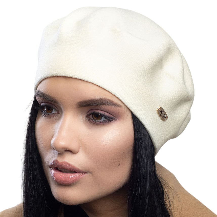 Берет женский Leks Сказка двойной с люрексом Молочный (129406)