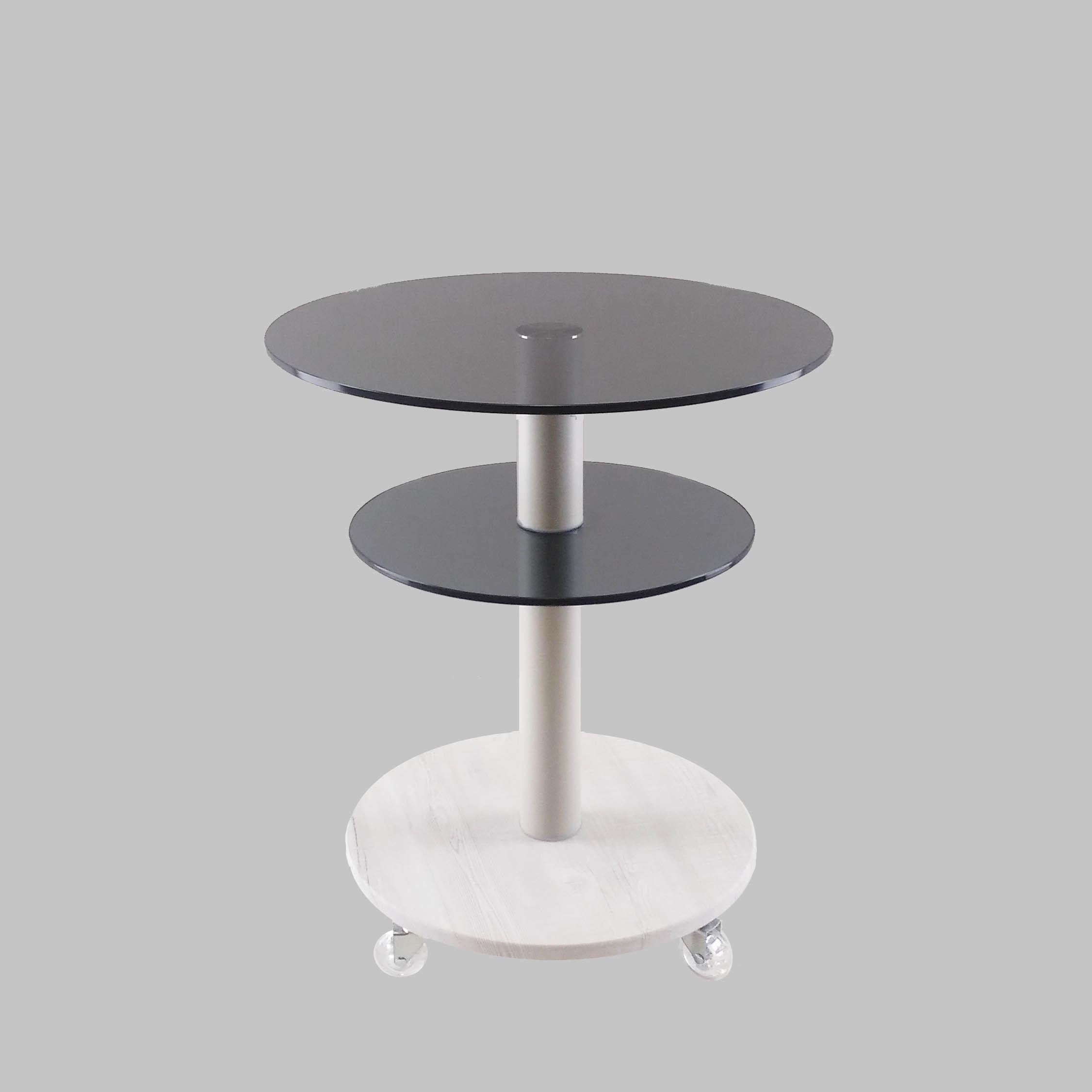 Стол журнальный стеклянный Commus Bravo Light 425 K gray-sosnak-wtm60 Светло-серый (411870202) - фото 2