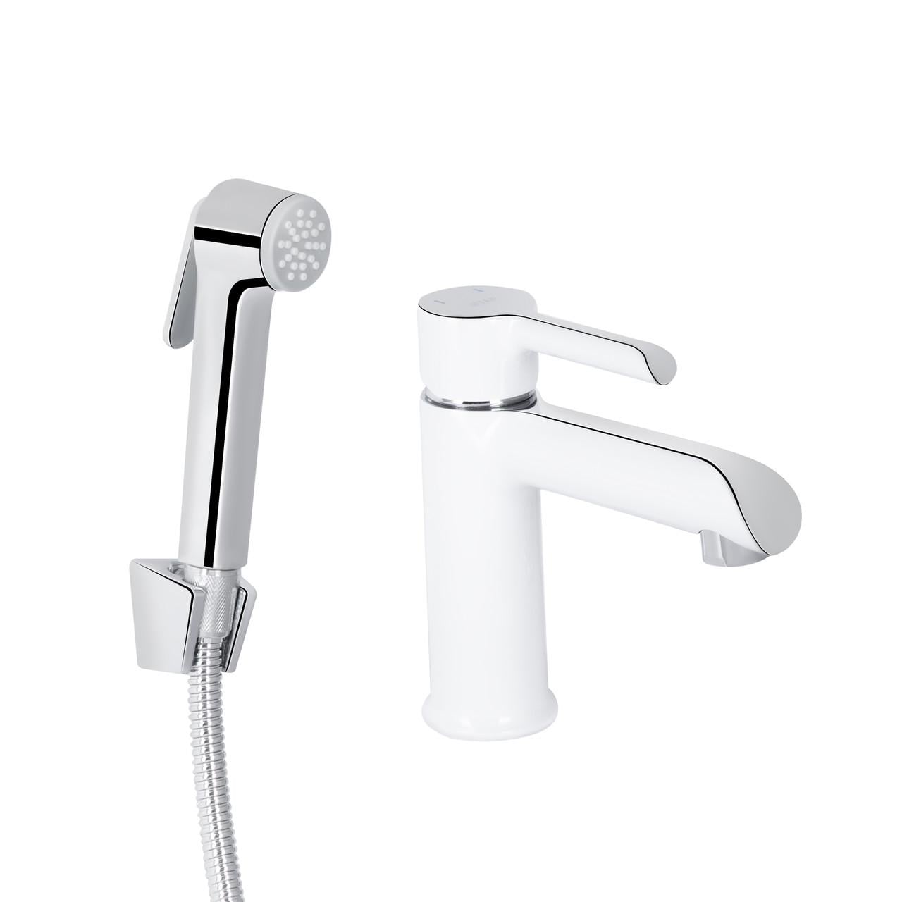 Смеситель для раковины Qtap Grand QTGRA272CRW45671 с гигиеническим душем Chrome/White (2585373825)