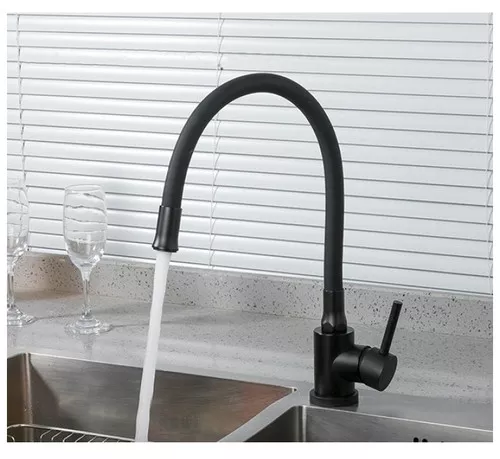 Змішувач для кухні Wezer EKO4E-01 з гнучким виливом Чорний (SQ-1044071) - фото 3 Змішувач для кухні Wezer EKO4E-01 з гнучким виливом Чорний (SQ-1044071) - фото 3