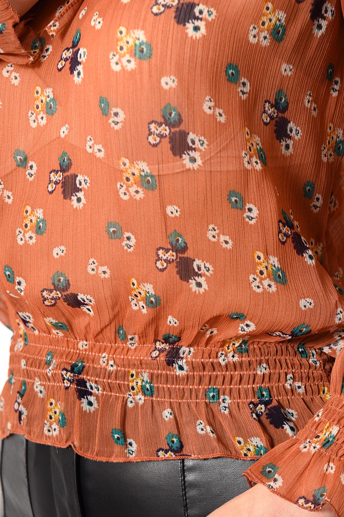 Блуза жіноча з принтом р. 42-44 Коричневий (173676) - фото 4