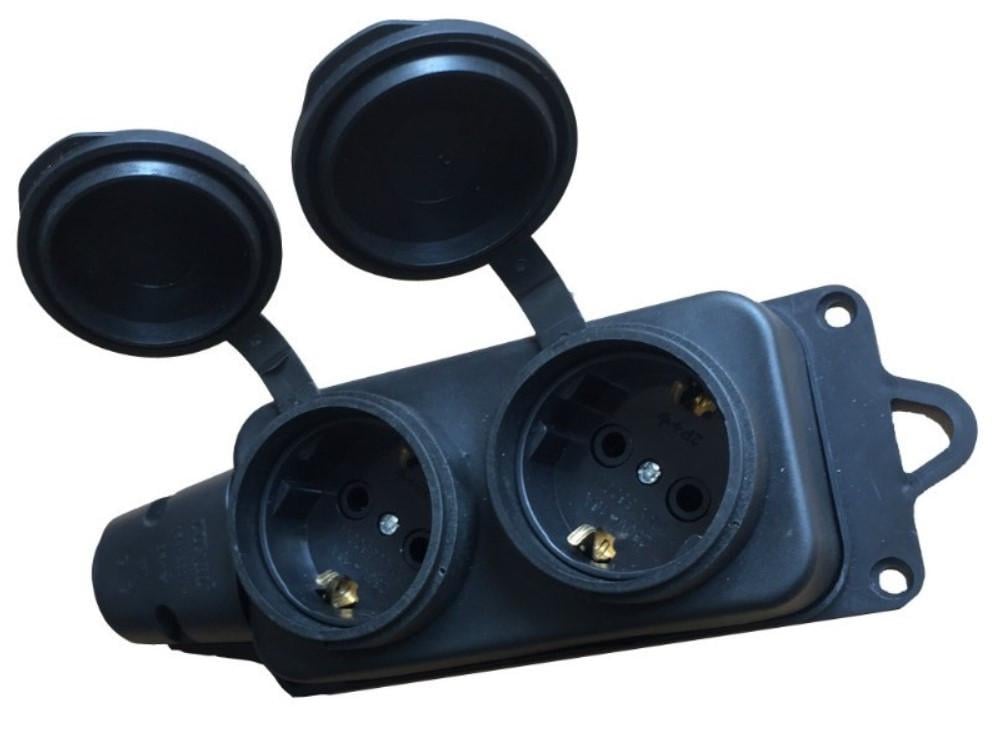 Колодка для удлинителя Luxel каучук с заземлением 2 поста (1132) - фото 2