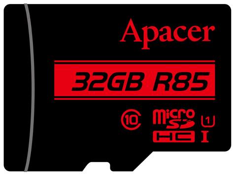 Карта пам'яті Apacer microSDHC 32 GB C10 UHS-I R85 MB/s із SD-адаптером (ERC-AP32GMCSH10U5-R)