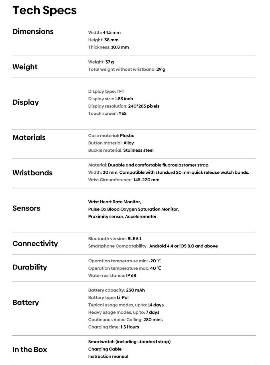 Смарт-годинник Zeblaze Btalk Lite Pink (25397405) - фото 10 Смарт-годинник Zeblaze Btalk Lite Pink (25397405) - фото 10