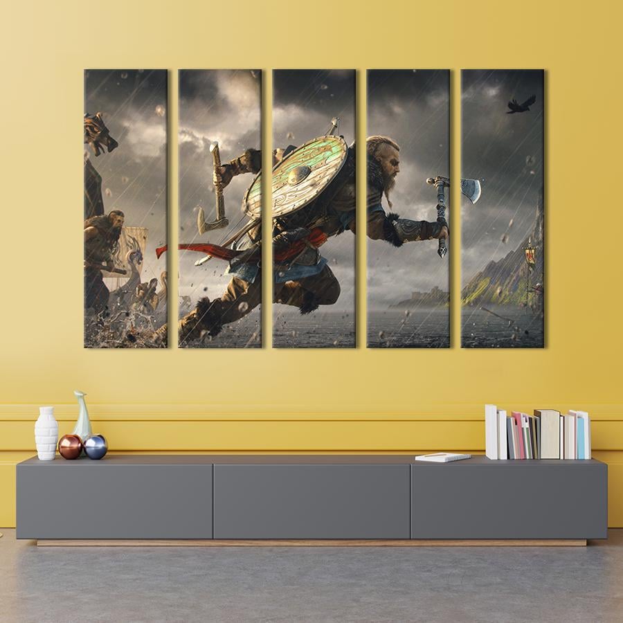 Картина на холсте Эйвор, герой игры Assassin’s Creed: Valhalla 87x50 см (1458-51)