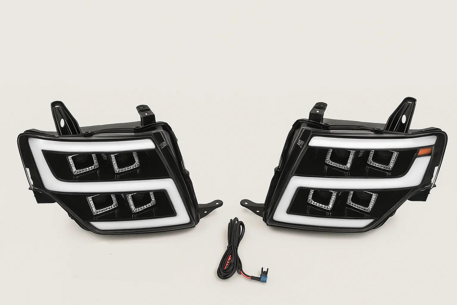 Фары передние GBT для Mitsubishi Pajero Wagon IV поликарбонат Хром 2 шт. (137898)